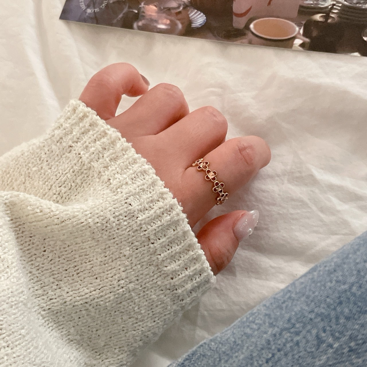 Flower Band Ring