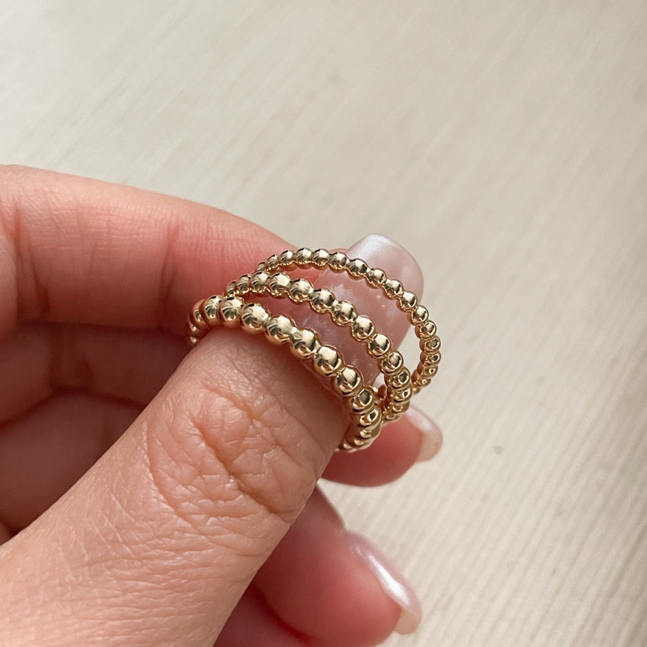 Hollow Beaded Ring