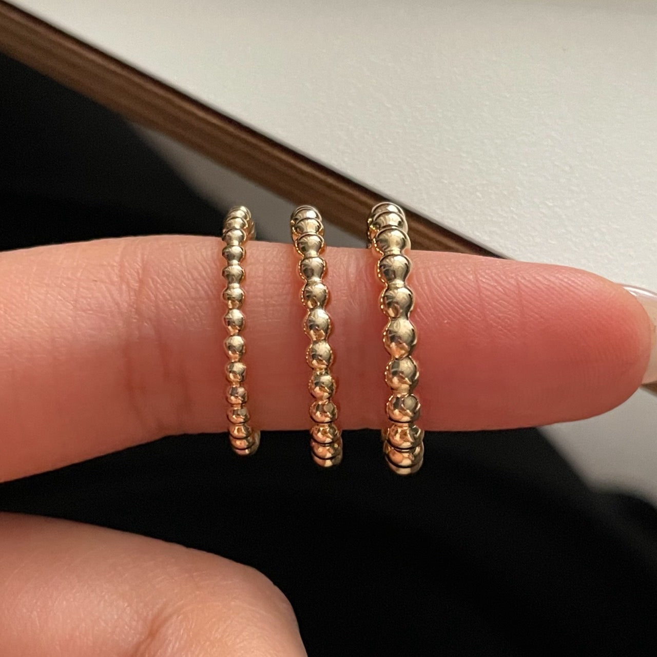 Hollow Beaded Ring