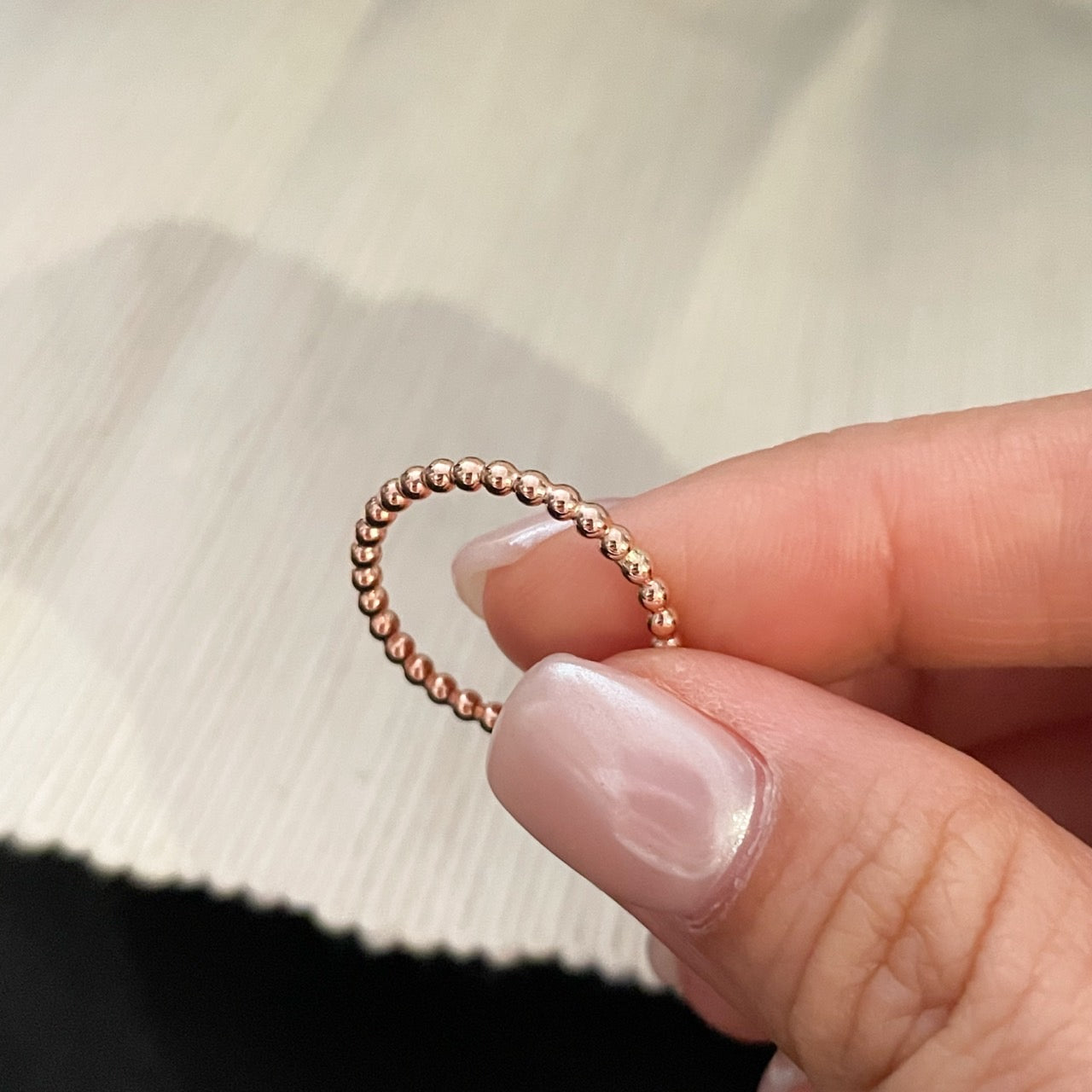 Hollow Beaded Ring