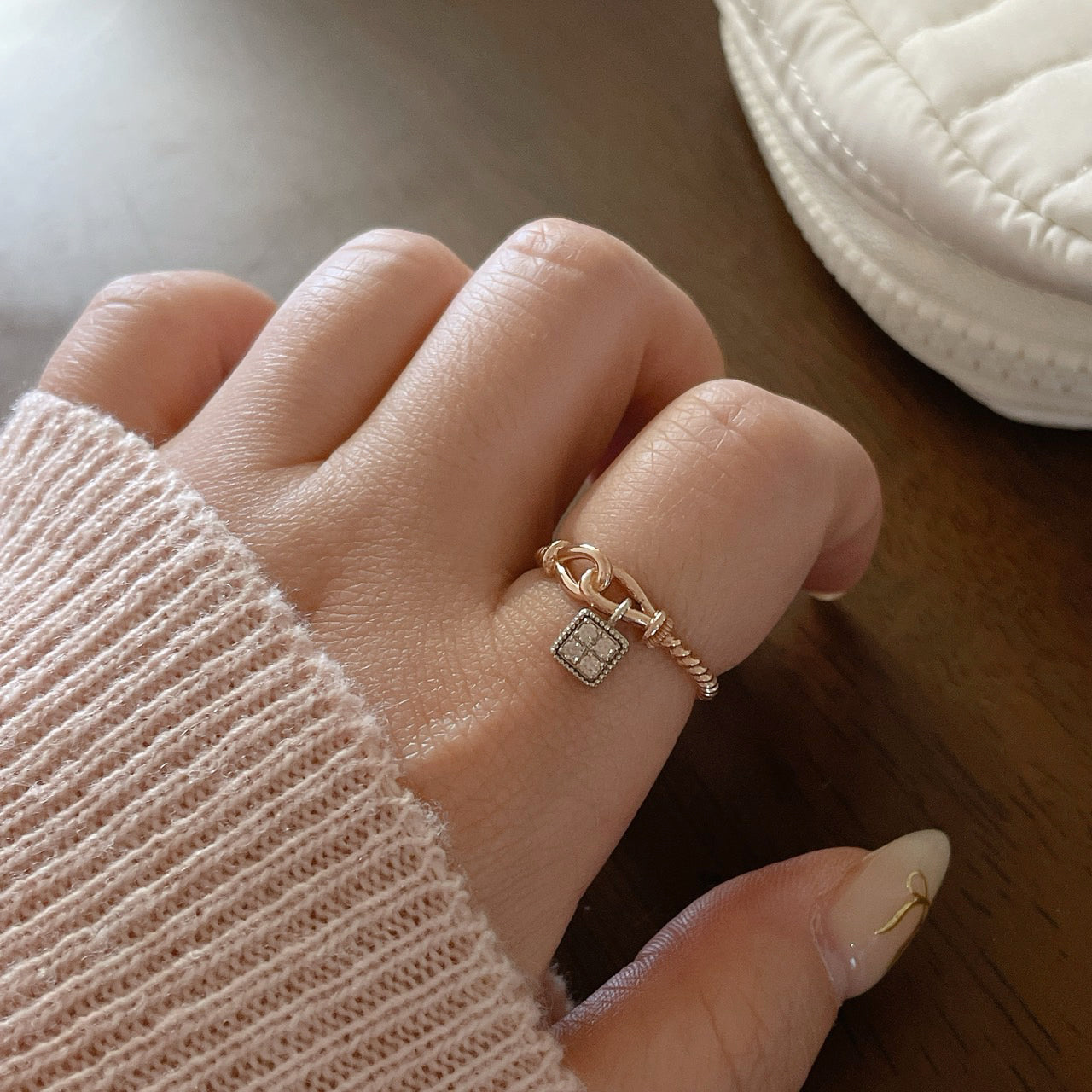 Square Charm Ring