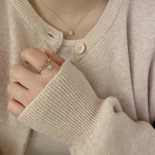 Square Charm Ring