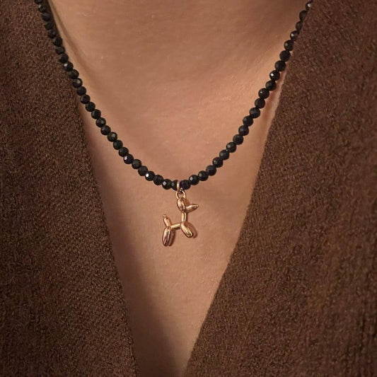 Spinel Balloon Dog Necklace