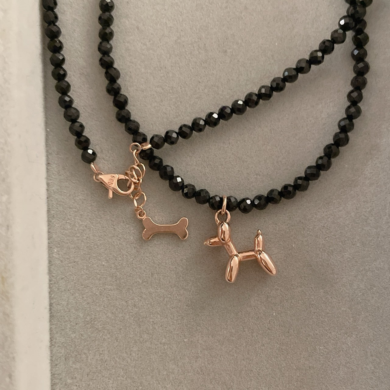 Spinel Balloon Dog Necklace