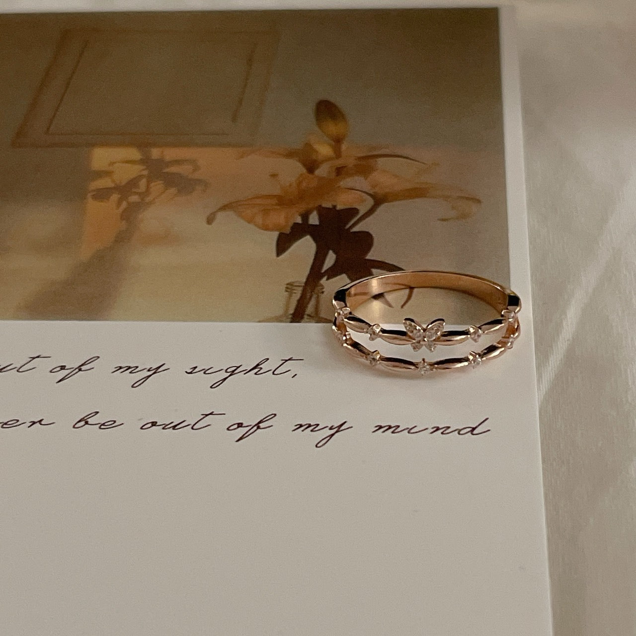 Double Row Butterfly Ring
