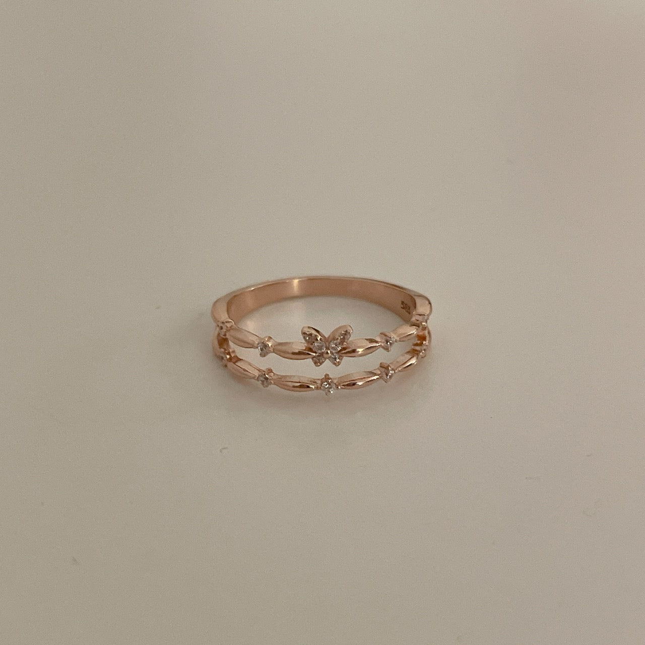 Double Row Butterfly Ring
