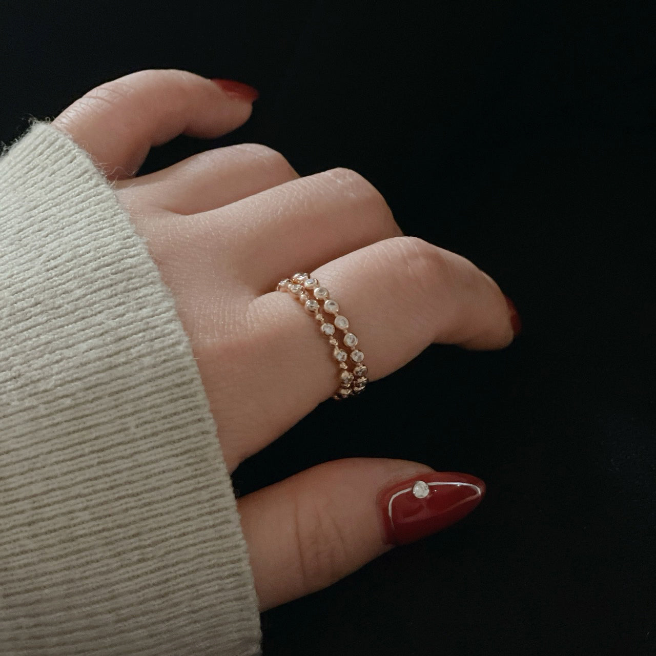 Beaded CZ Ring