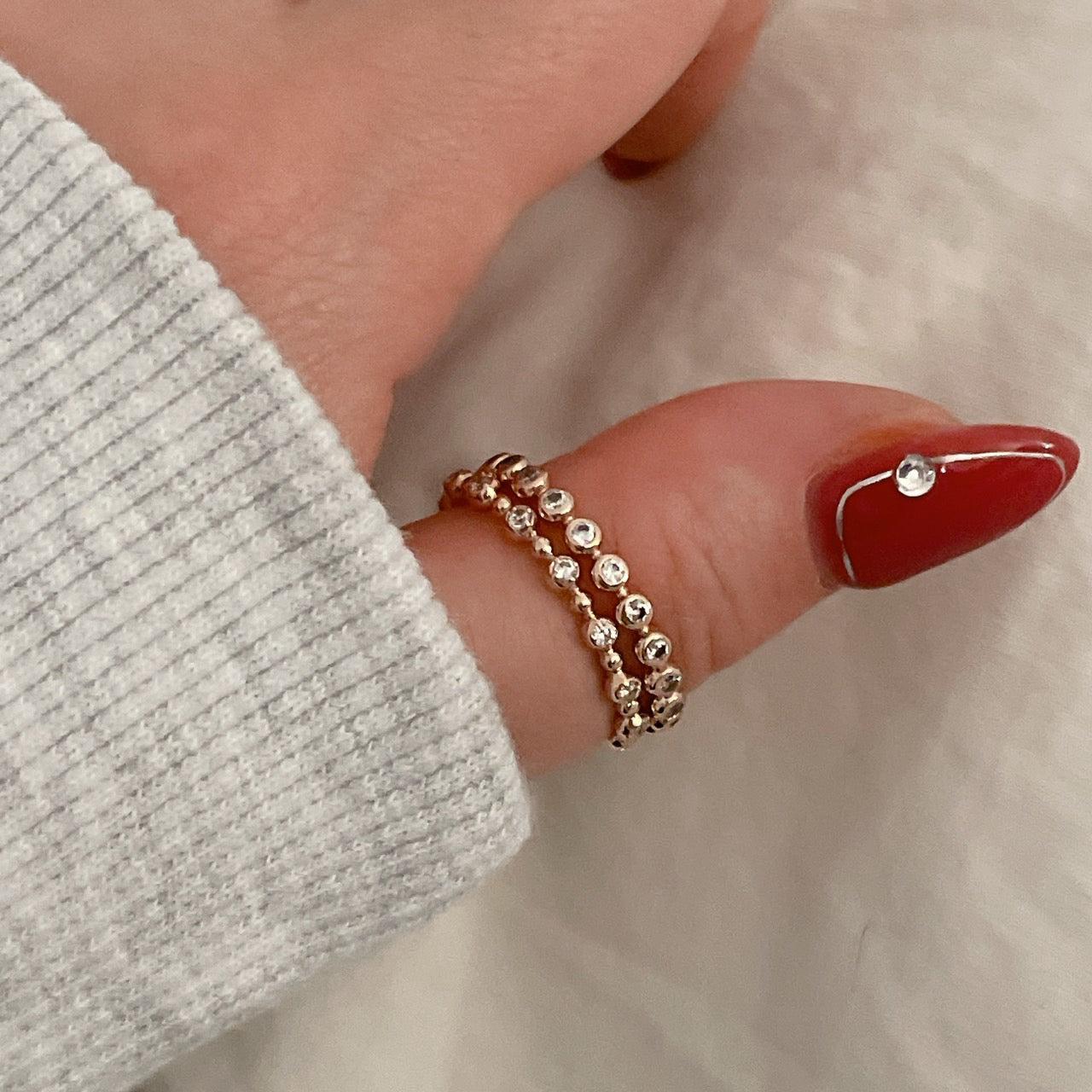 Beaded CZ Ring