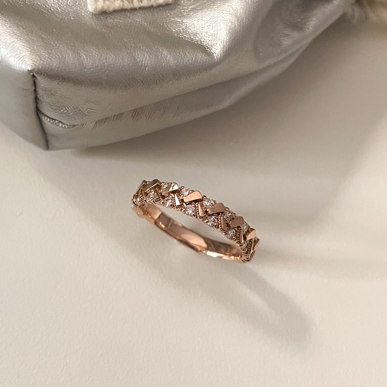 CZ Cluster Band Ring