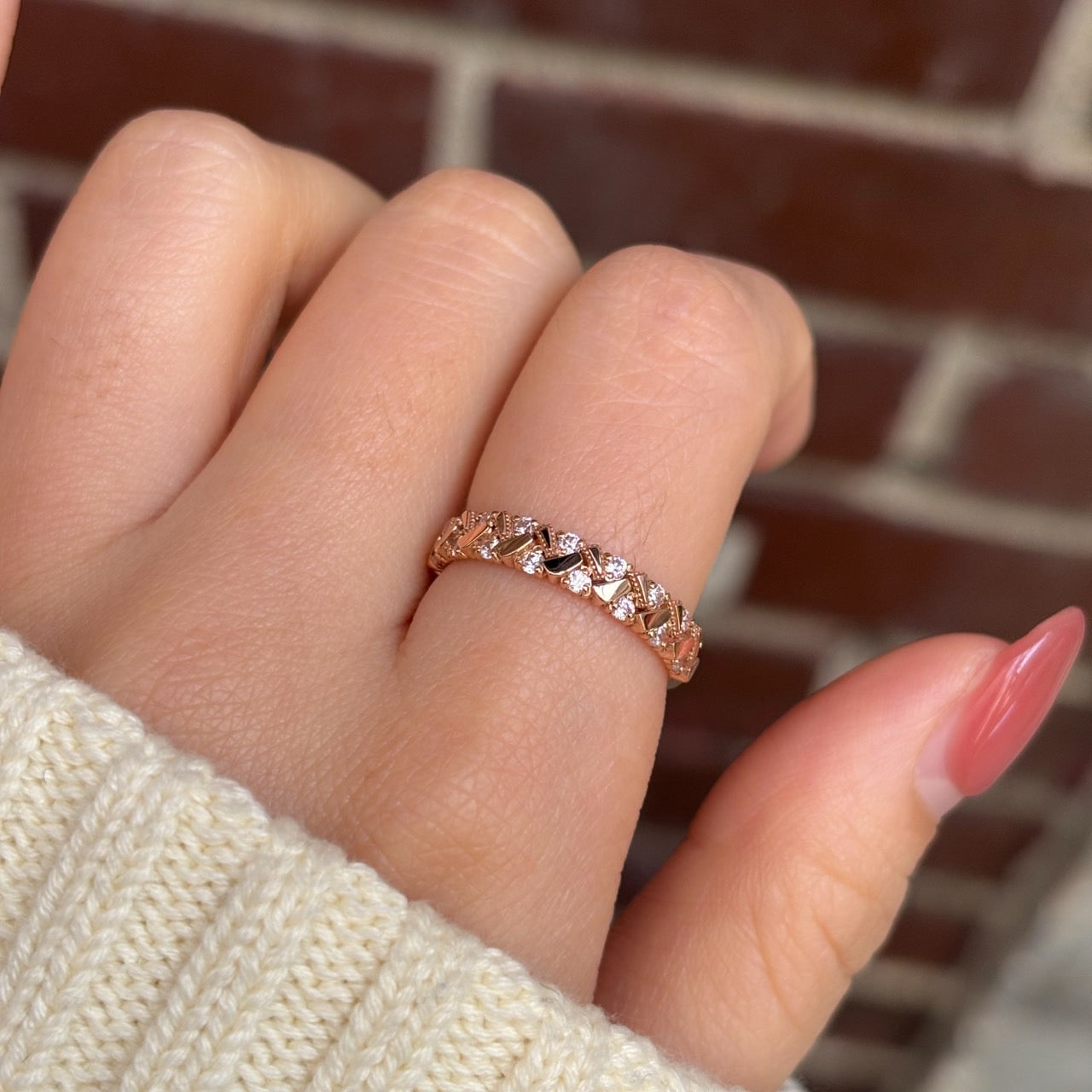 CZ Cluster Band Ring