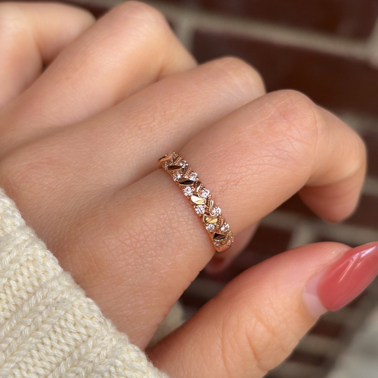 CZ Cluster Band Ring
