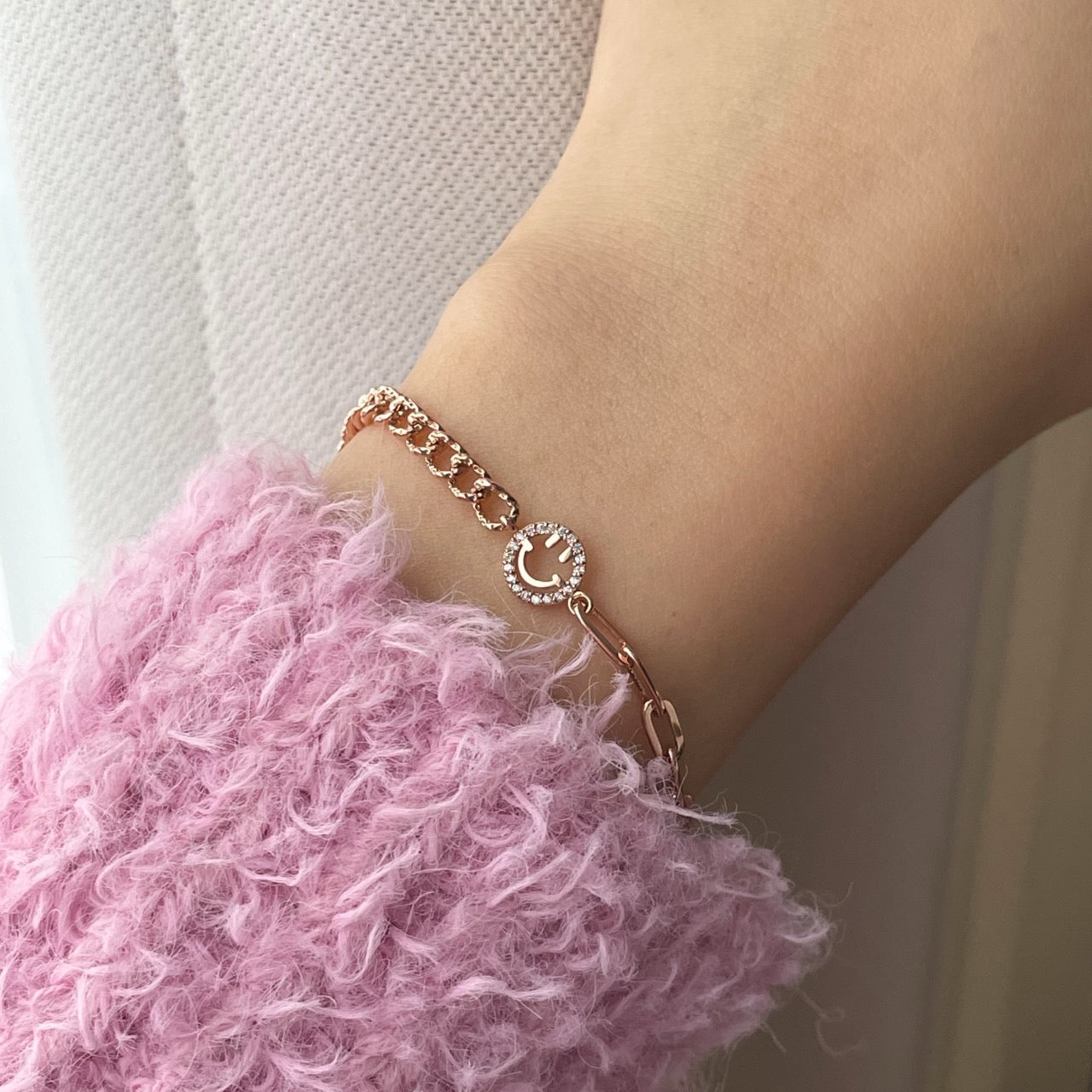 Smiley Face Chain Bracelet