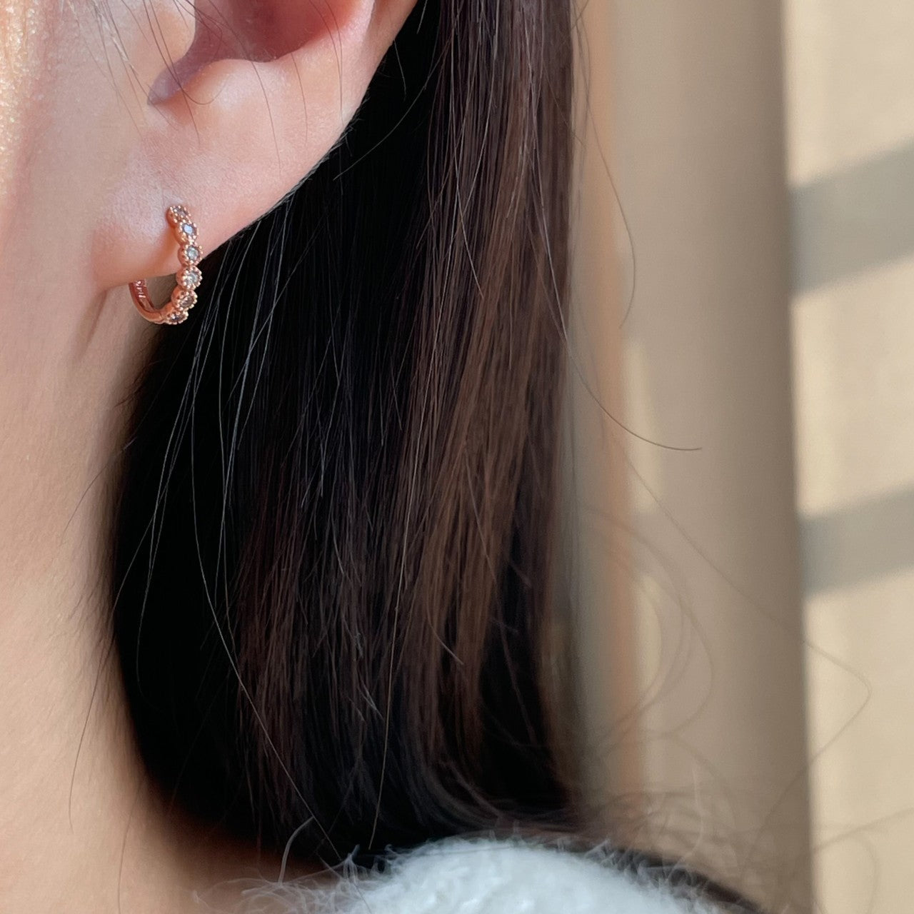 Flower Huggie Earrings
