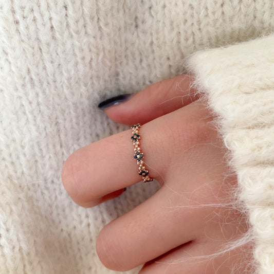 Black Flower Ring