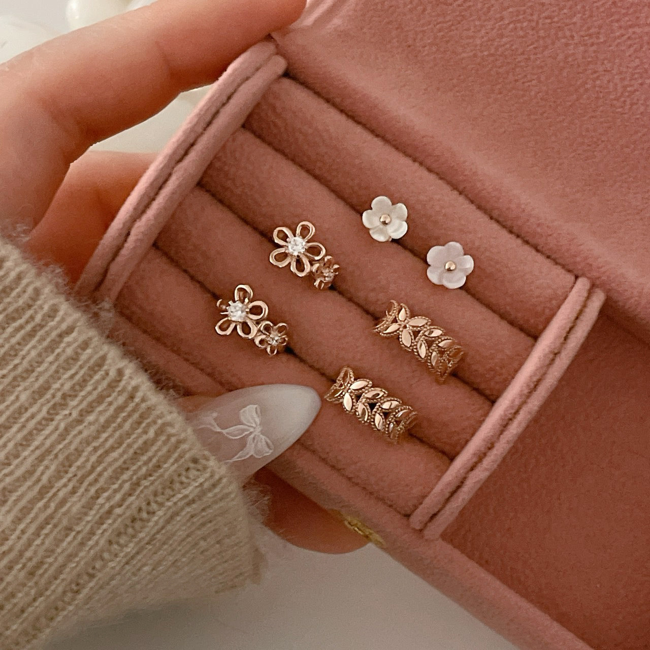 Flower Hoop Earrings