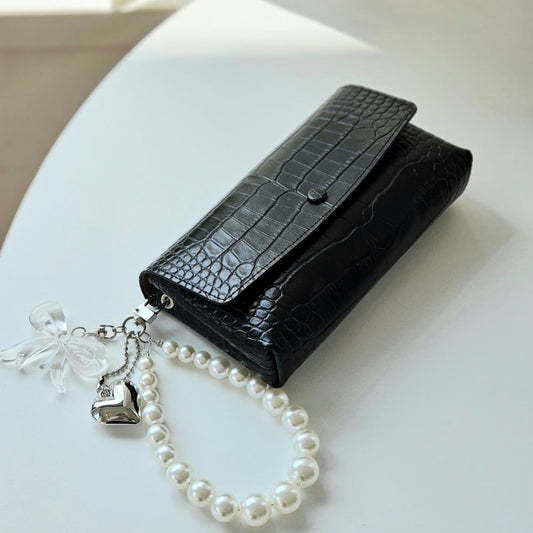 Crocodile Print Pouch Wallet