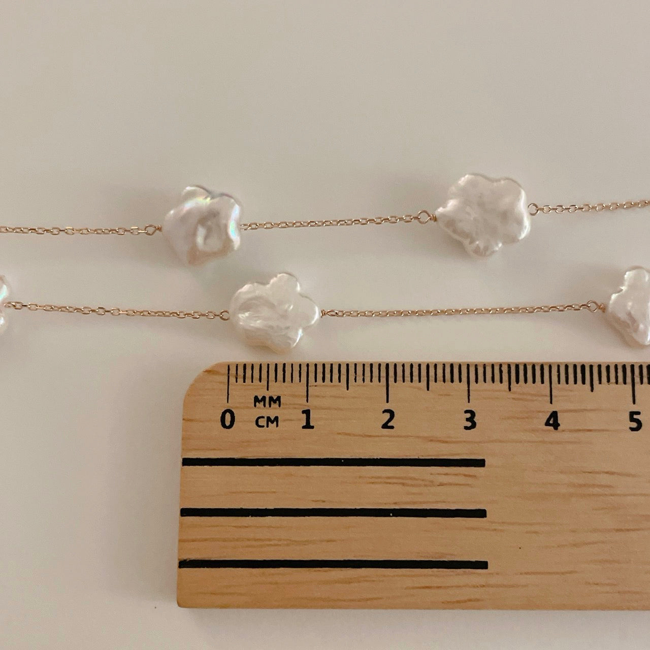 Flower Pearl Station Necklace