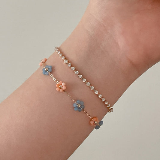 Chalcedony & Coral Bracelet