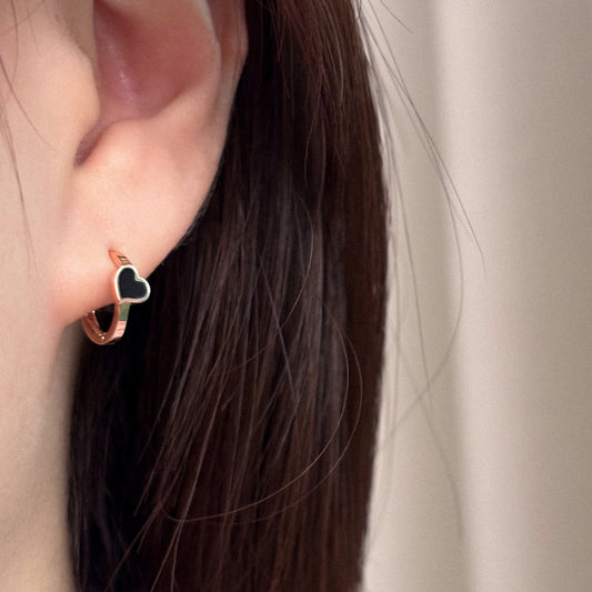 Black Heart Earrings