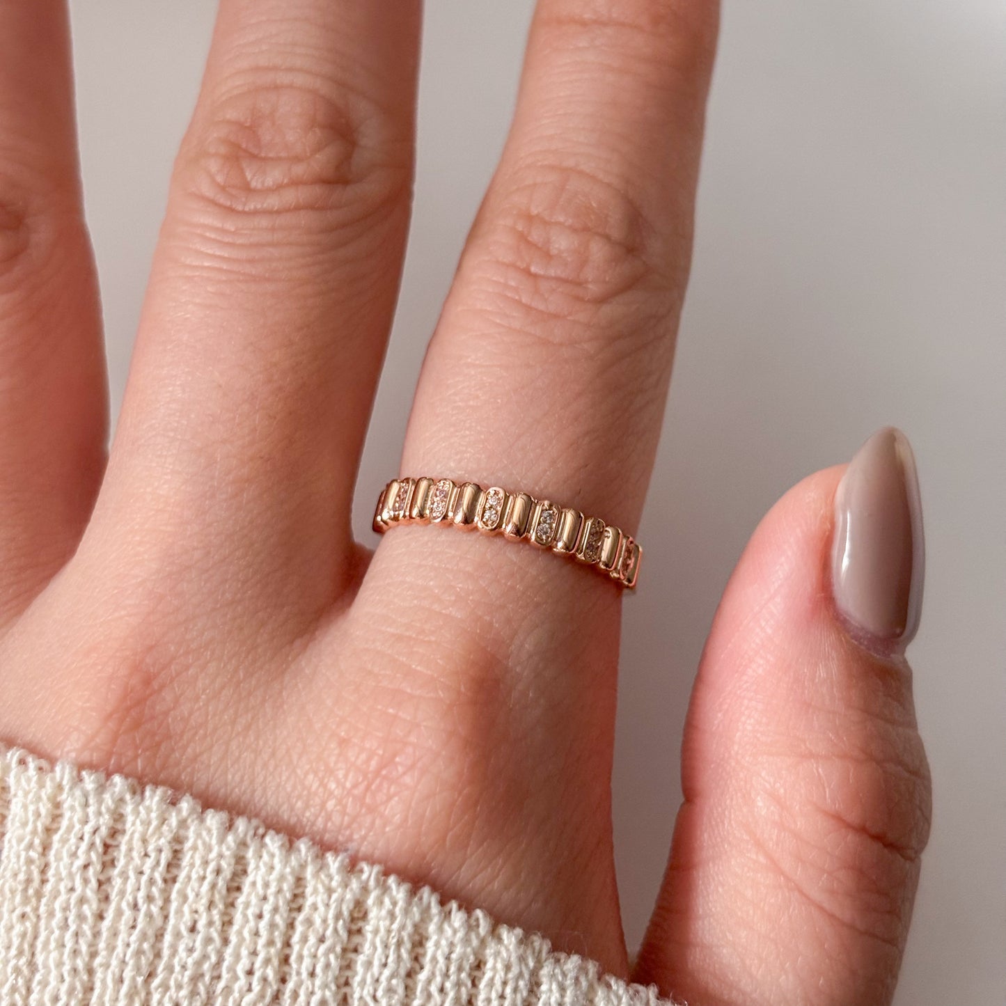 Ripped Bead Promise Ring