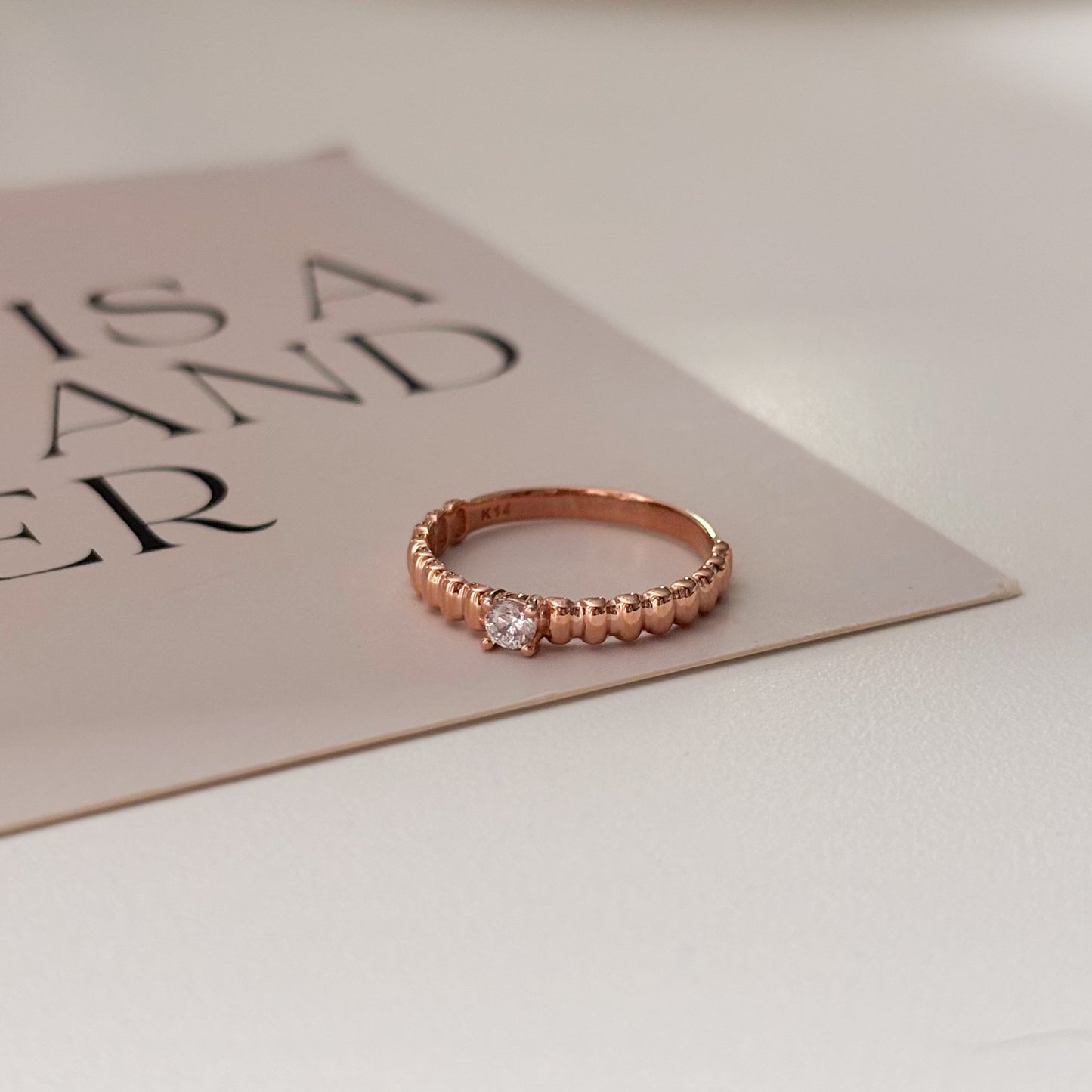 Ripped Bead Promise Ring