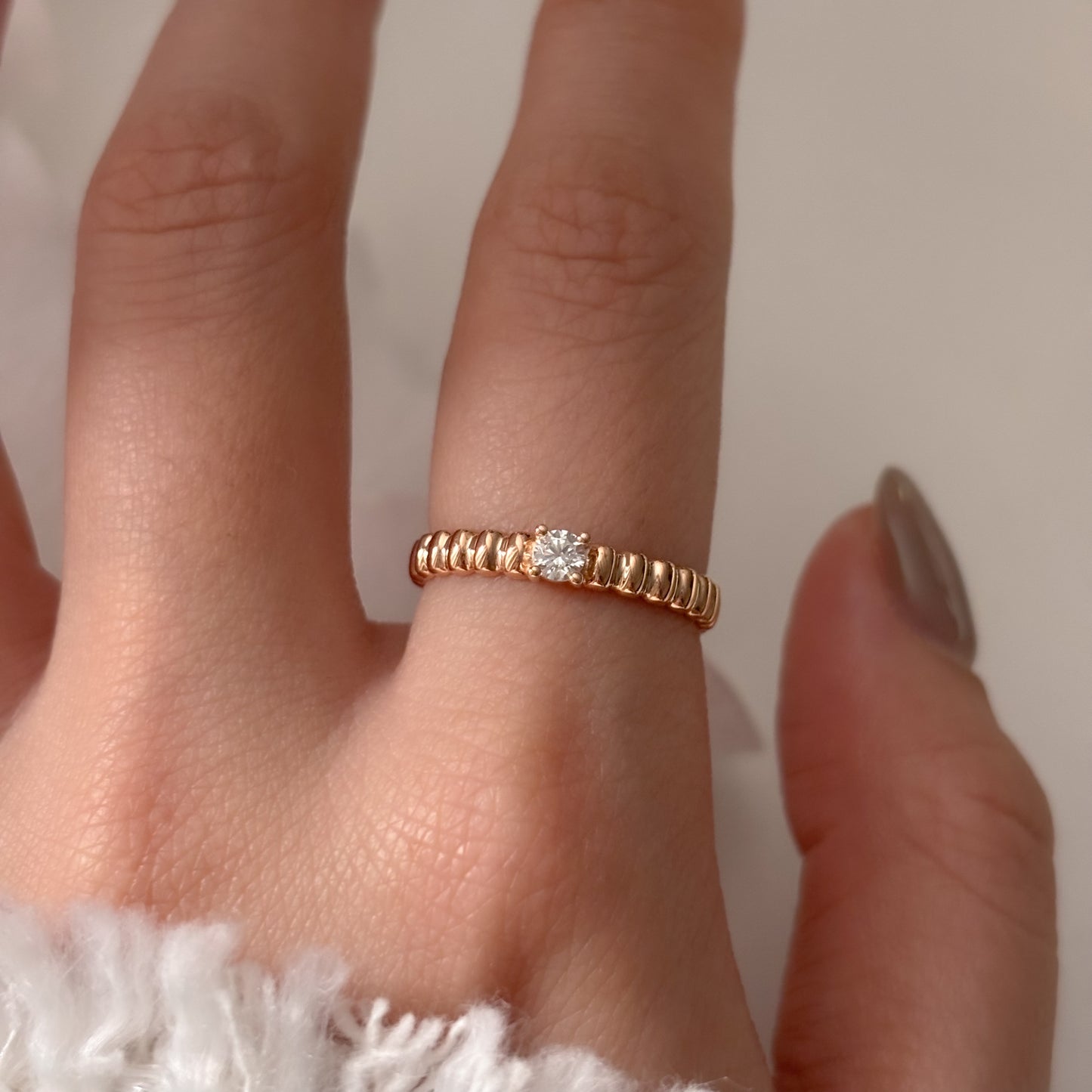 Ripped Bead Promise Ring