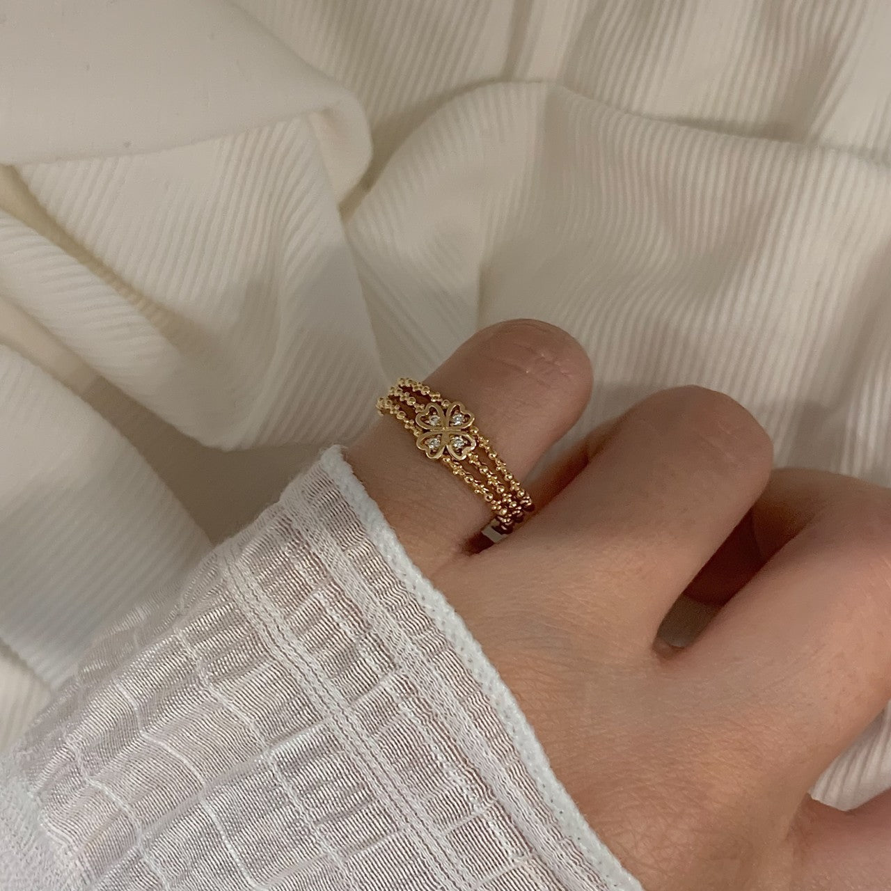 3 Row Clover Ring
