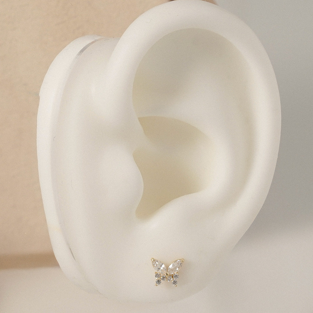 Butterfly CZ Stud Earrings
