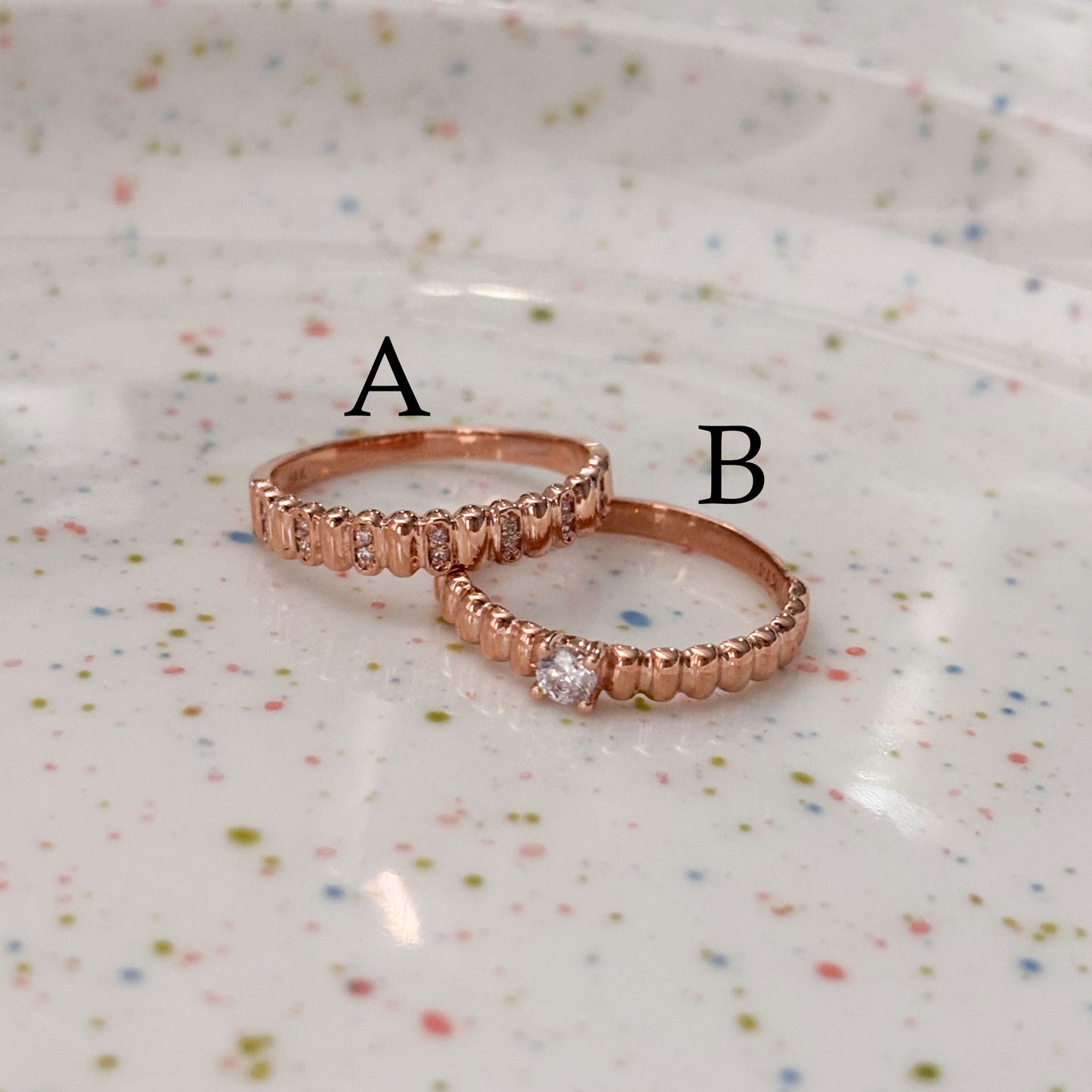 Ripped Bead Promise Ring
