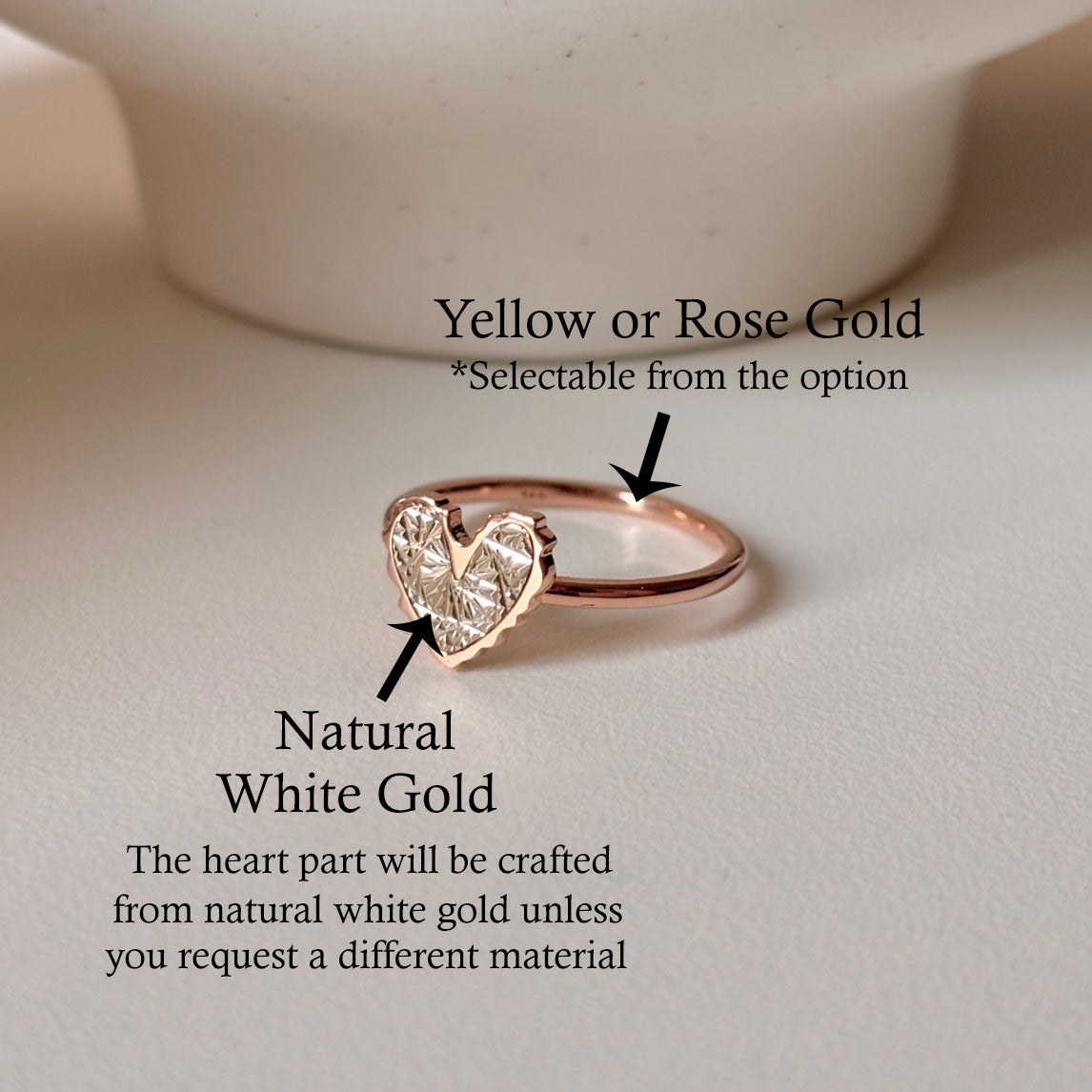 Two Tone Heart Ring