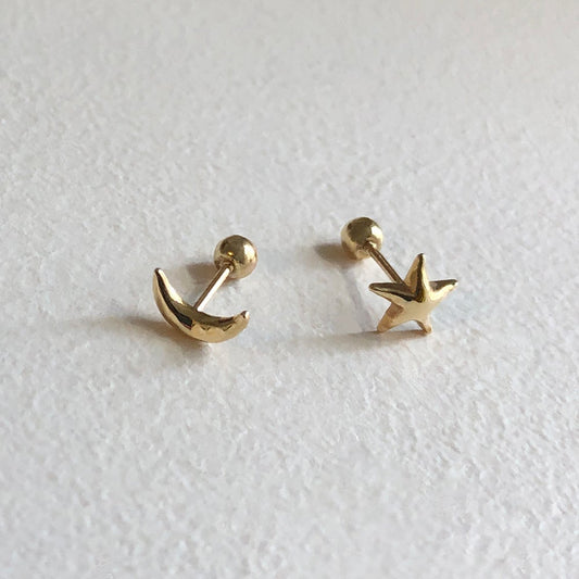 Moon and Star Piercing Set