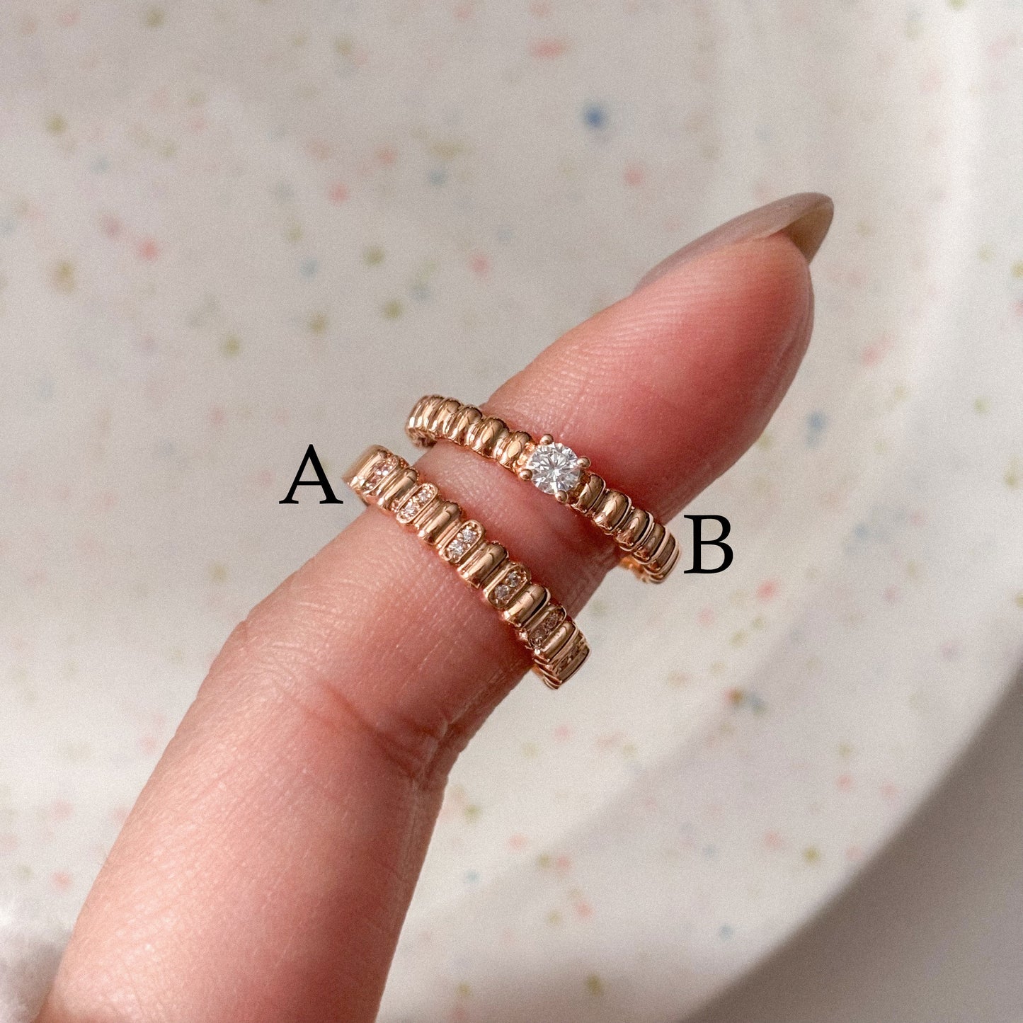Ripped Bead Promise Ring