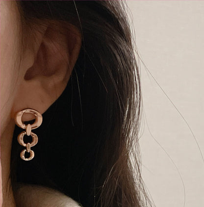 Triple Drop Link Earrings