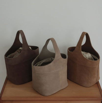 Suede Bucket Bag