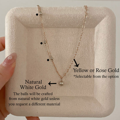 Two Tone Ball Chain Necklace