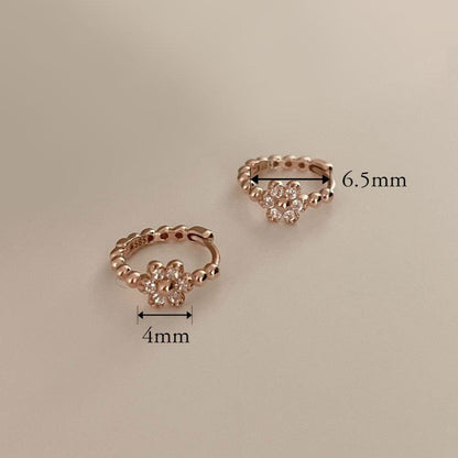 Flower Hoop Earrings