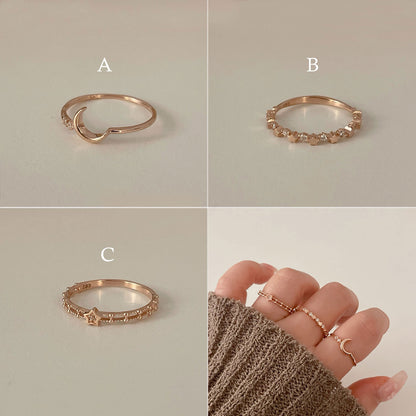 Moon and Star Ring