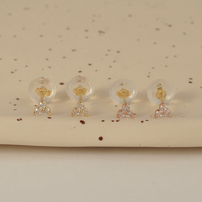 Three Stone Stud Earrings
