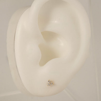 Three Stone Stud Earrings