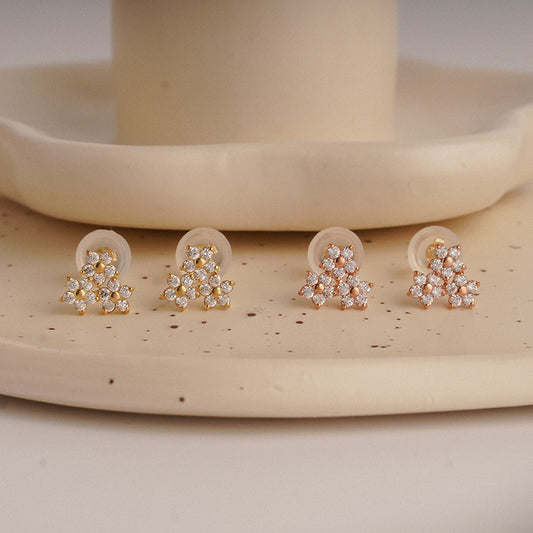 Flower Cluster Stud Earrings