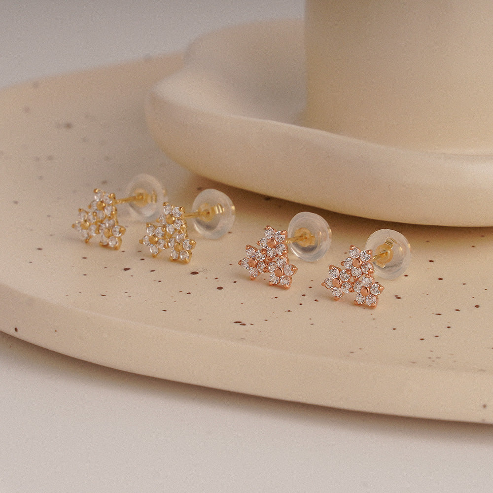 Flower Cluster Stud Earrings