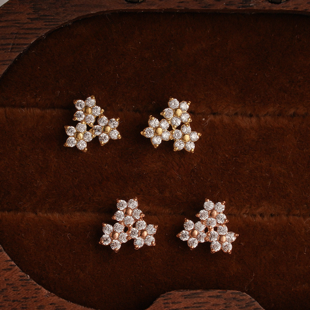 Flower Cluster Stud Earrings
