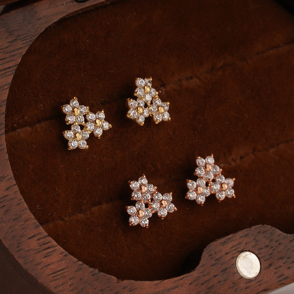 Flower Cluster Stud Earrings