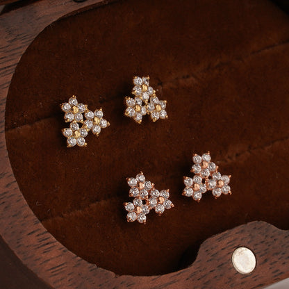 Flower Cluster Stud Earrings
