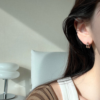 Split Huggie Hoop Earrings
