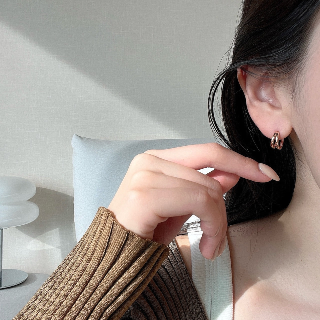 Split Huggie Hoop Earrings