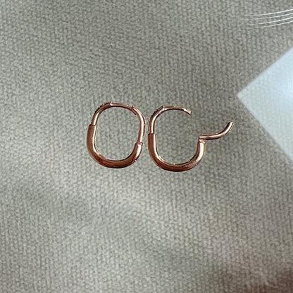 Rounded Square Huggie Earrings