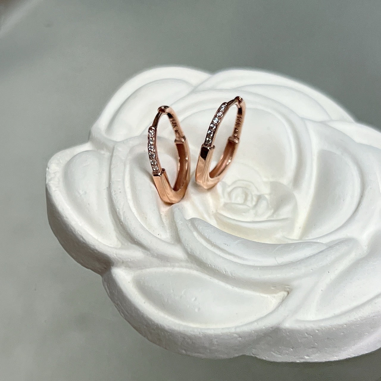 Rounded Square Huggie Earrings
