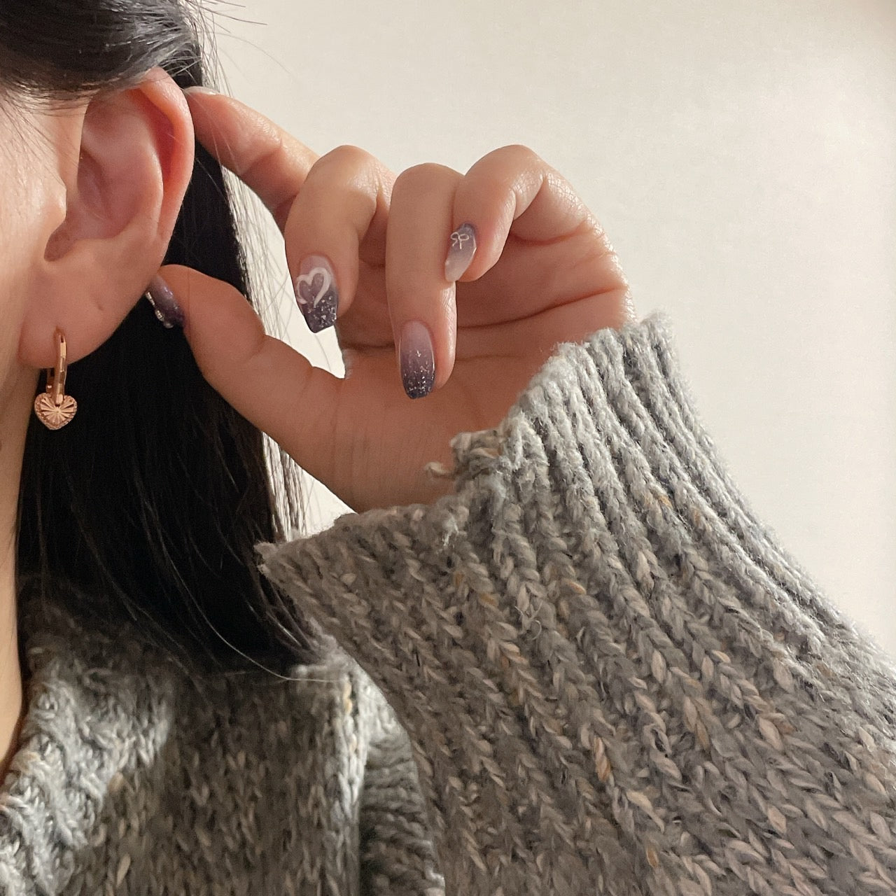 Heart Huggie Earrings