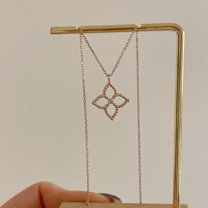 Diamond Flower Necklace